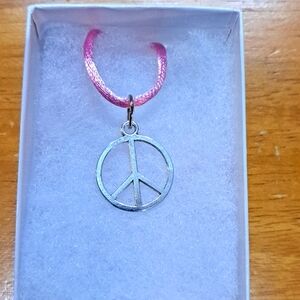 Silver Peace Sign Necklace